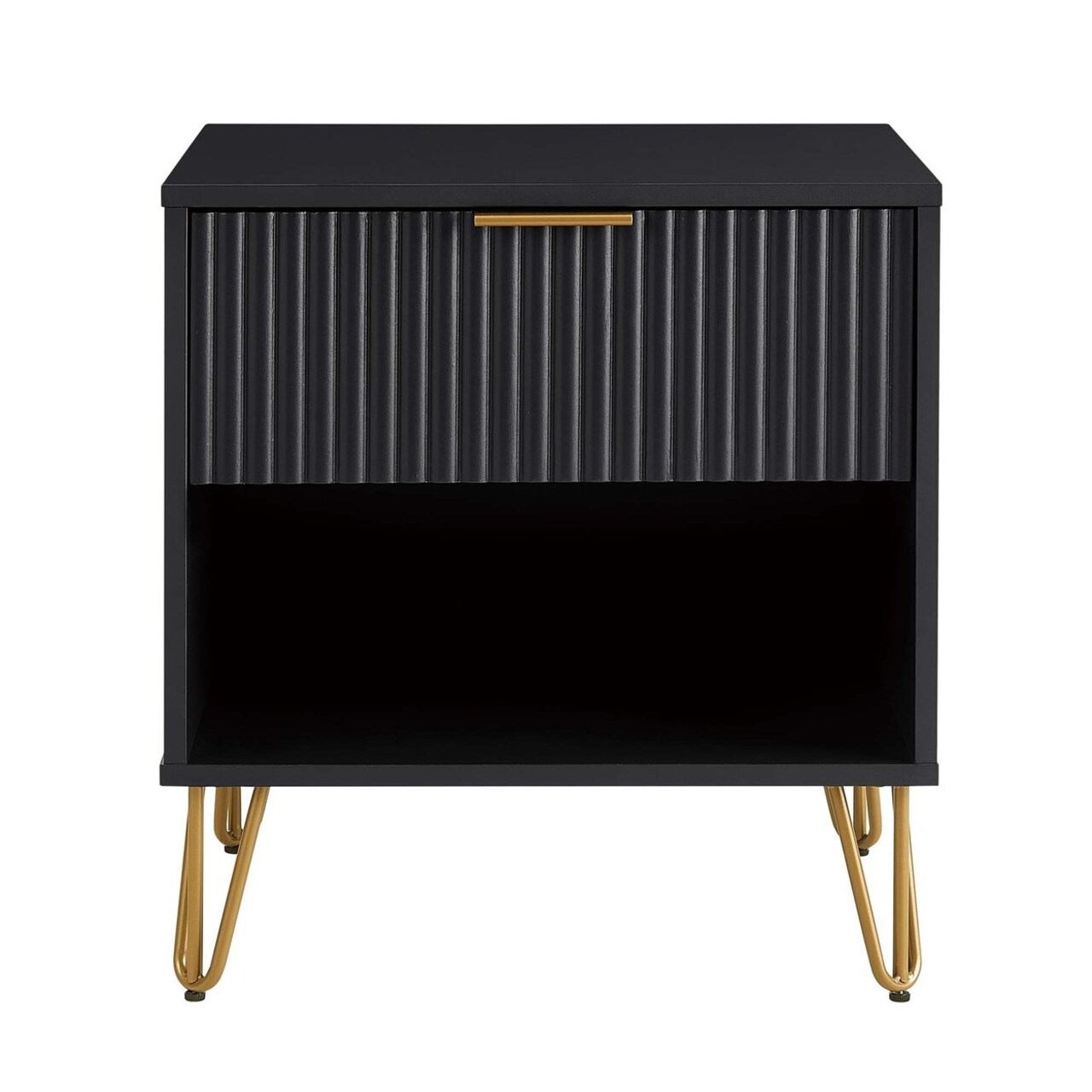 Manhattan Comfort DUMBO 1.0 Modern Nightstand with 1 Drawer and Metal Feet